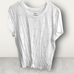 PINK WHITE LOGO TEE SHIRT